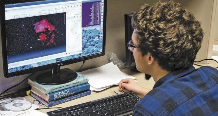 Student on a computer